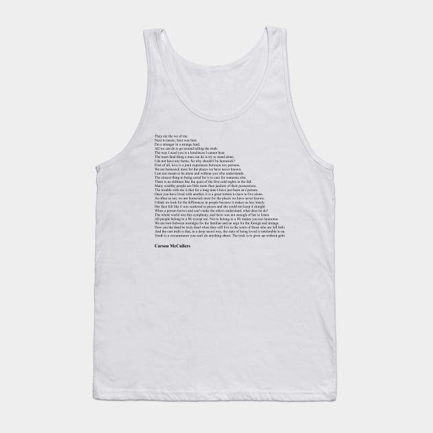 Carson McCullers Quotes Tank Top by qqqueiru